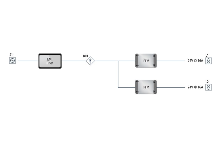 Power chain for architectural LED lighting