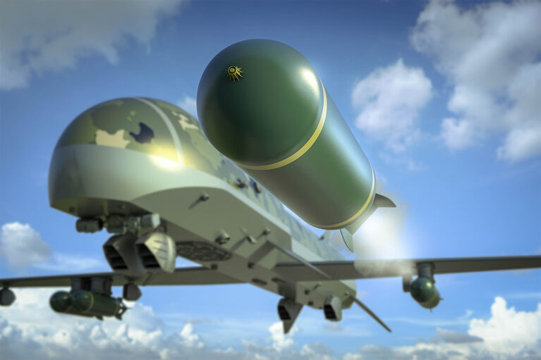 Drone with air-to-surface missiles