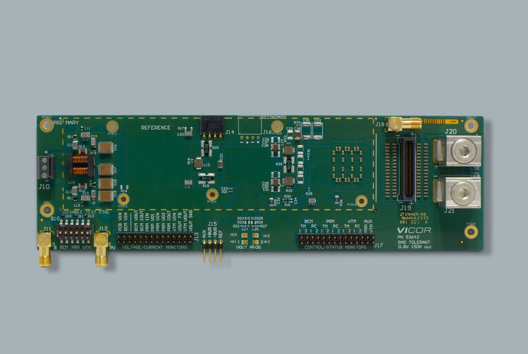 Vicor fault tolerant system board, BCM PRM VTM, top view