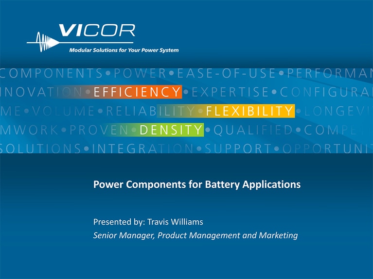 Power Components for Battery Applications webinar image