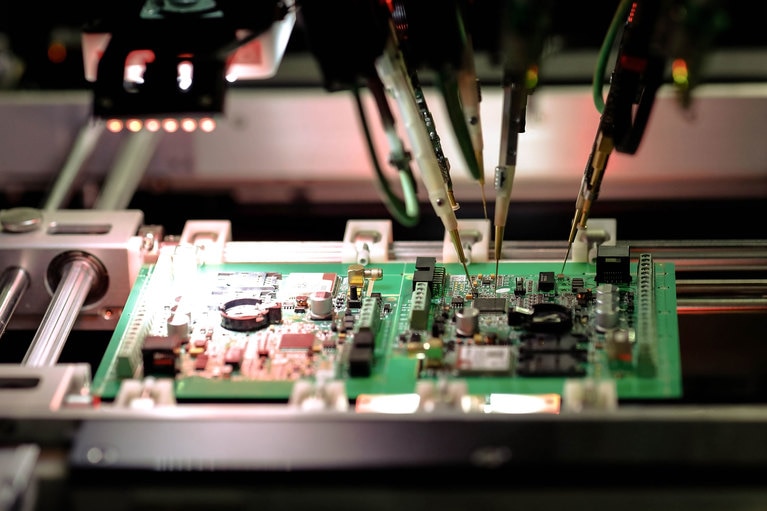 Photo of power network in automated test equipment