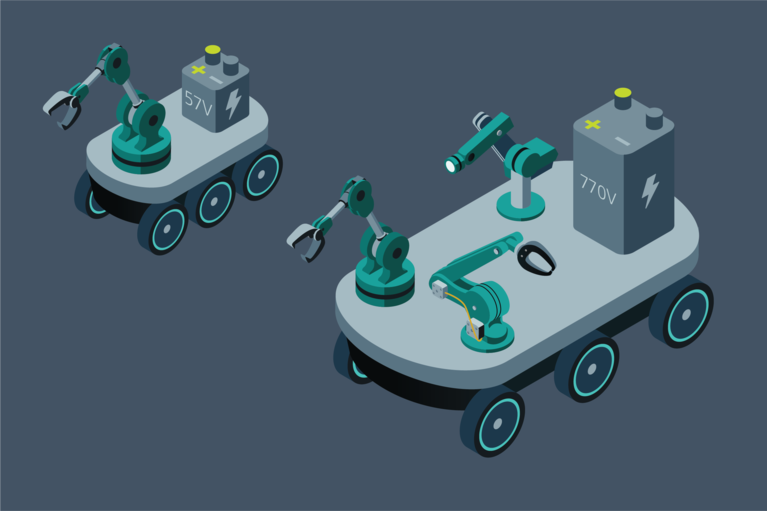 High-density, modular PDNs optimize mobile robot performance